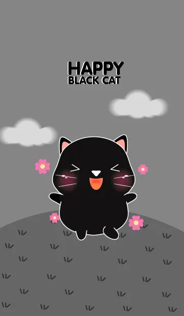 [LINE着せ替え] Happy Cute Black Cat Theme(jp)の画像1