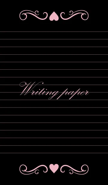 [LINE着せ替え] Writing paper-Black＆Pink-の画像1