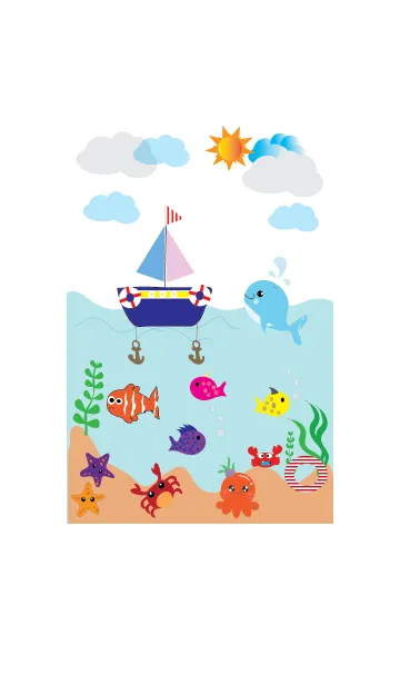 [LINE着せ替え] Lovely fish 2の画像1