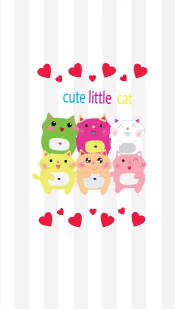 [LINE着せ替え] Cute little cat v1の画像1