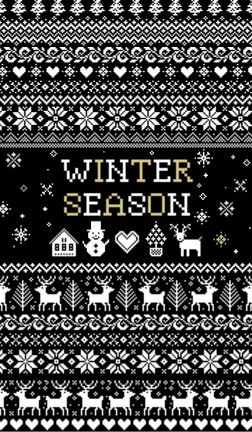 [LINE着せ替え] Winter Season -Nordic Pattern- Black Verの画像1