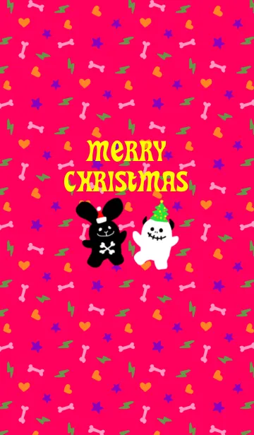 [LINE着せ替え] ロックなウサギとドクロちゃん★クリスマスの画像1