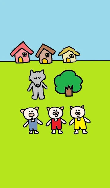 [LINE着せ替え] ぶたたちと狼の画像1