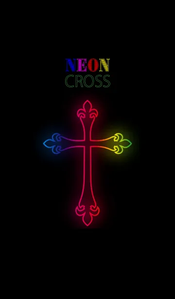 [LINE着せ替え] ネオン【クロス】（レインボー）の画像1