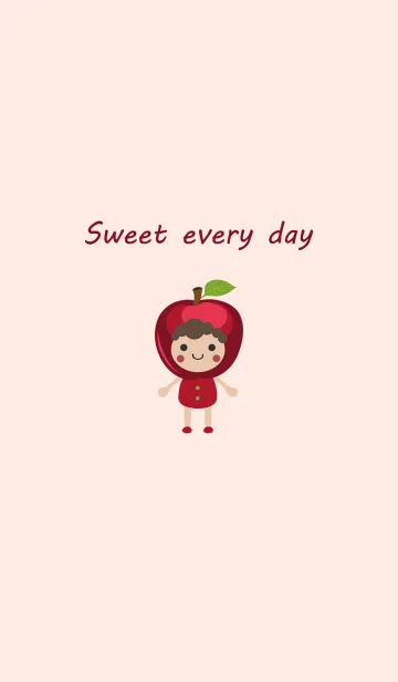[LINE着せ替え] かわいいリンゴガールの画像1