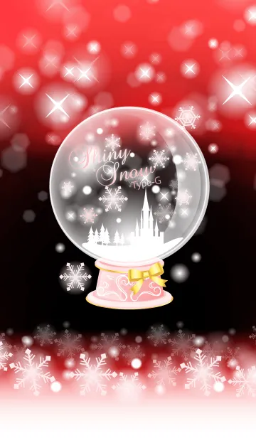 [LINE着せ替え] シャイニースノー☆☆Type-G 赤+雪の画像1