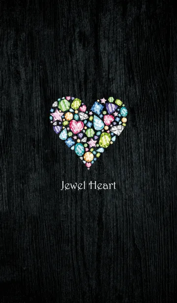 [LINE着せ替え] Jewel Heart -Black-*の画像1