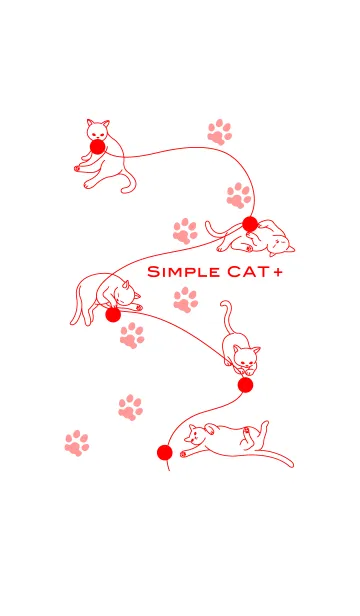 [LINE着せ替え] シンプルねこ +の画像1