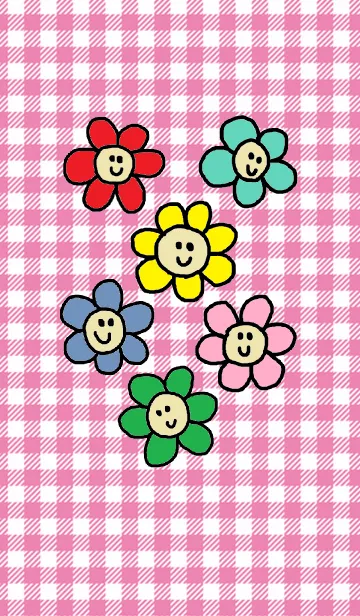 [LINE着せ替え] いっぱいの花（ピンク）の画像1