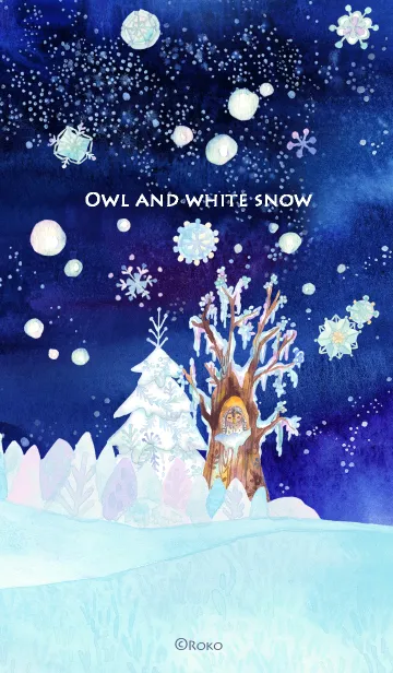 [LINE着せ替え] フクロウと白い雪の画像1