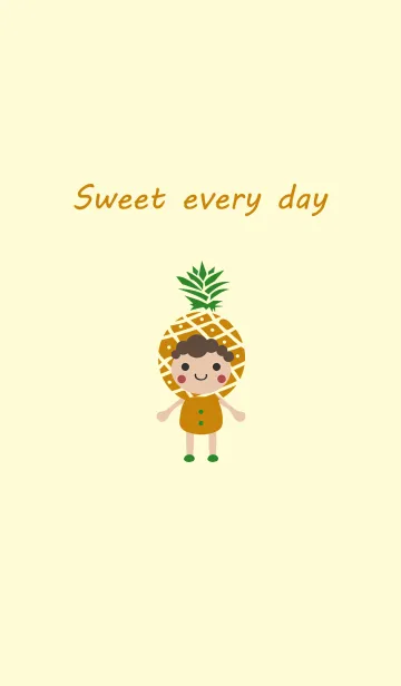 [LINE着せ替え] かわいいパイナップルの女の子の画像1