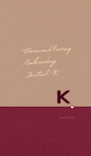 [LINE着せ替え] ウォーム アンド ラビング 刺繍「K」の画像1