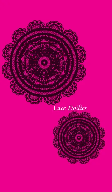 [LINE着せ替え] ドイリーレース[ビビッドピンク]の画像1