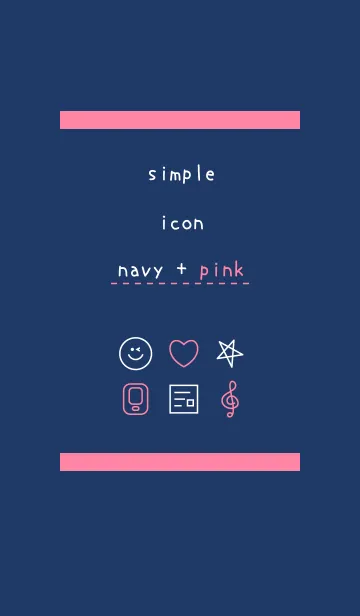simple icon navy+pinkの着せ替えメイン画像
