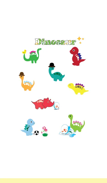 [LINE着せ替え] Cute dinosaur theme v.2の画像1
