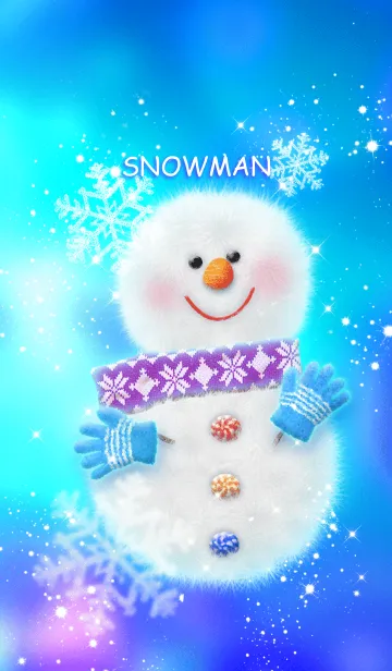 [LINE着せ替え] ふわ雪スノーマンの画像1