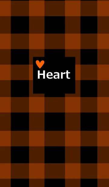 [LINE着せ替え] チェックとオレンジ色ハートの画像1