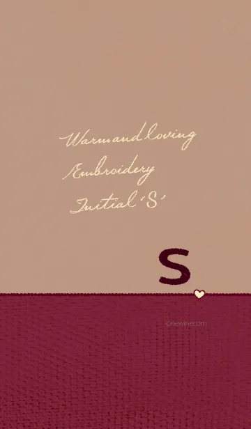 [LINE着せ替え] ウォーム アンド ラビング 刺繍「S」の画像1