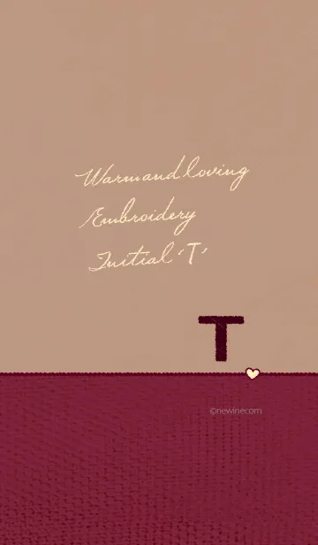 [LINE着せ替え] ウォーム アンド ラビング 刺繍「T」の画像1