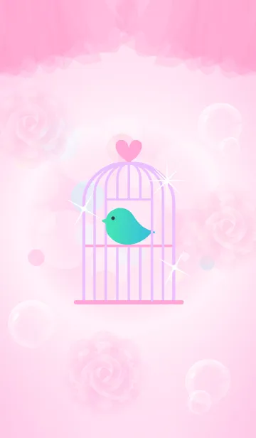 [LINE着せ替え] カゴの中の可愛い小鳥♪の画像1