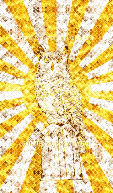[LINE着せ替え] 最強最高金運風水 黄金の太陽とフクロウの画像1