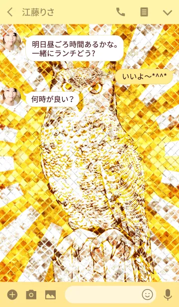 [LINE着せ替え] 最強最高金運風水 黄金の太陽とフクロウの画像3