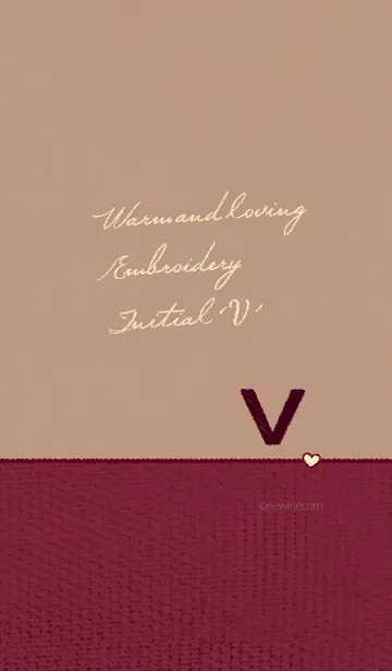 [LINE着せ替え] ウォーム アンド ラビング 刺繍「V」の画像1