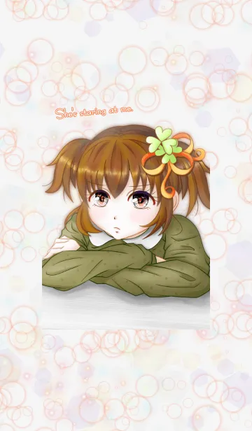 [LINE着せ替え] She's staring at me.の画像1