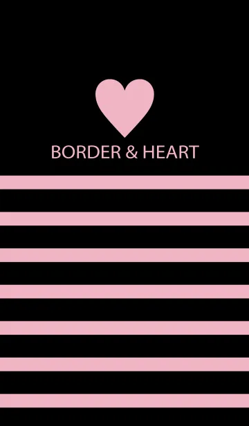 [LINE着せ替え] BORDER ＆ HEART-Black＆Pink-の画像1