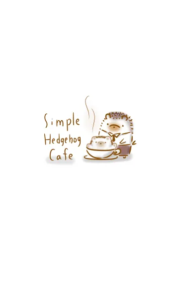 [LINE着せ替え] シンプル ハリネズミ カフェの画像1