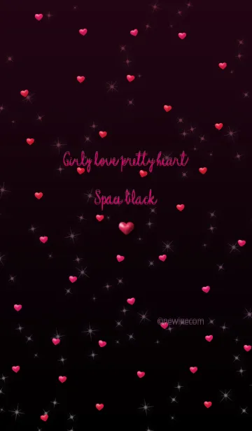 [LINE着せ替え] ガーリーラブ プリティーハート 宇宙黒の画像1