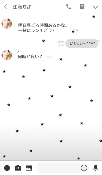 [LINE着せ替え] リトル ブラック スーパースター 白の画像3