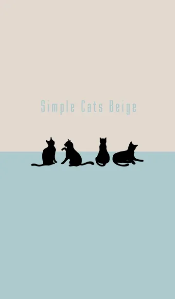 [LINE着せ替え] シンプルな猫 ブルーベージュの着せ替えの画像1