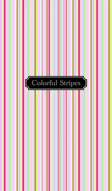 [LINE着せ替え] Colorful stripes Pinkの画像1