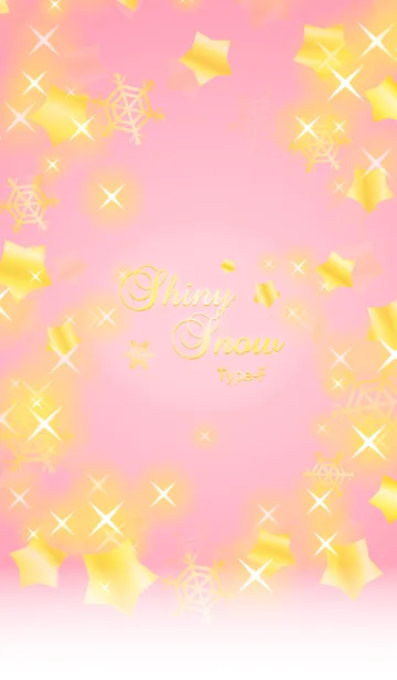 [LINE着せ替え] シャイニースノー☆Type-F 雪+薄ピンク+金の画像1