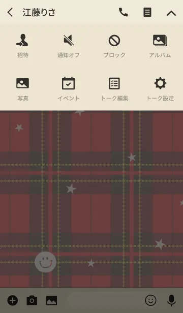 [LINE着せ替え] 赤チェックとスマイルの画像4