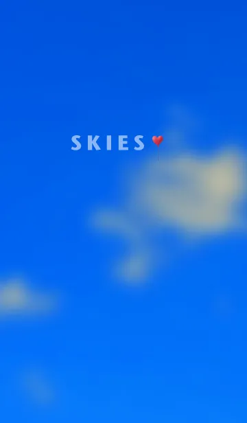[LINE着せ替え] 大空に赤いハートの風船の画像1
