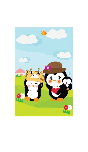[LINE着せ替え] Beautiful Penguins v1の画像1