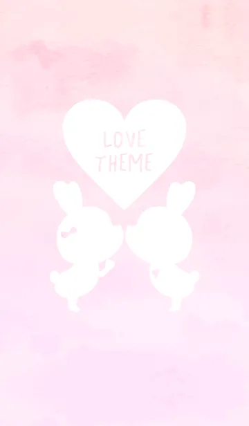 [LINE着せ替え] Watercolor pink love theme.の画像1