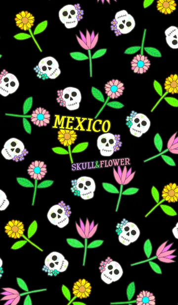 [LINE着せ替え] メキシコ スカル＆フラワーの画像1