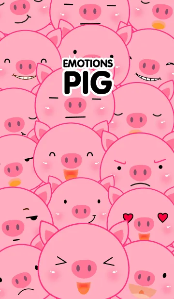 Simple Emotions Pink Pig Theme(jp)の着せ替えメイン画像