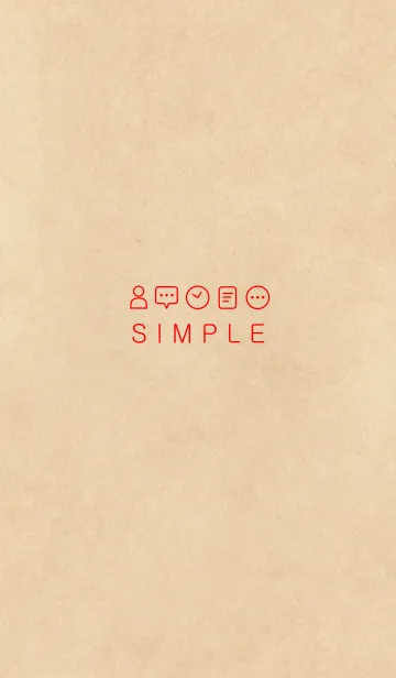 [LINE着せ替え] シンプル クラフト(レッドホワイト)の画像1