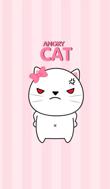 [LINE着せ替え] Emotions Angry White Cat Theme(jp)の画像1