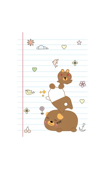 Cute bear theme v.4 (JP)の着せ替えメイン画像