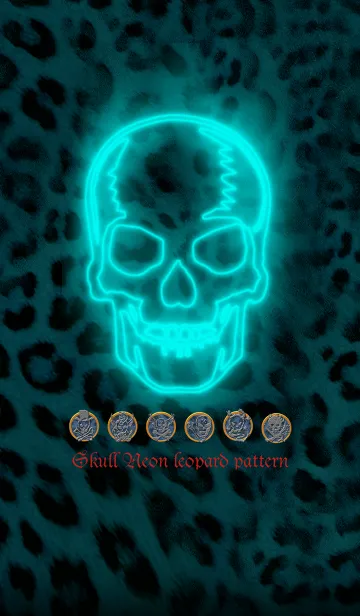 Skull Neon ヒョウ柄の着せ替えメイン画像