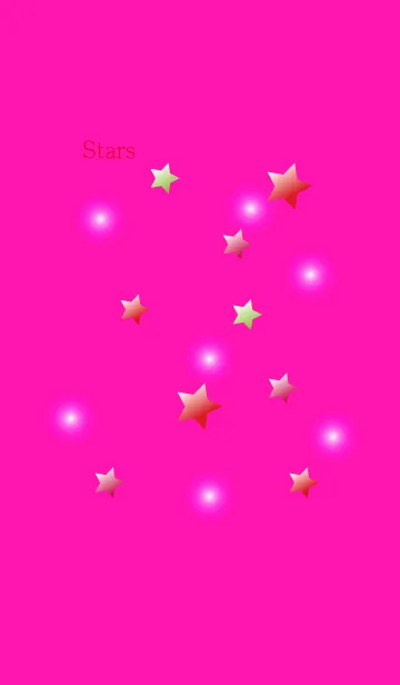 [LINE着せ替え] Red gradation stars in pinkの画像1