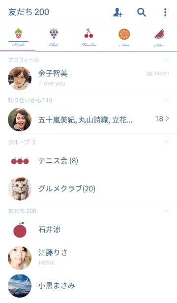 [LINE着せ替え] シンプルで素敵な統合フルーツの画像2
