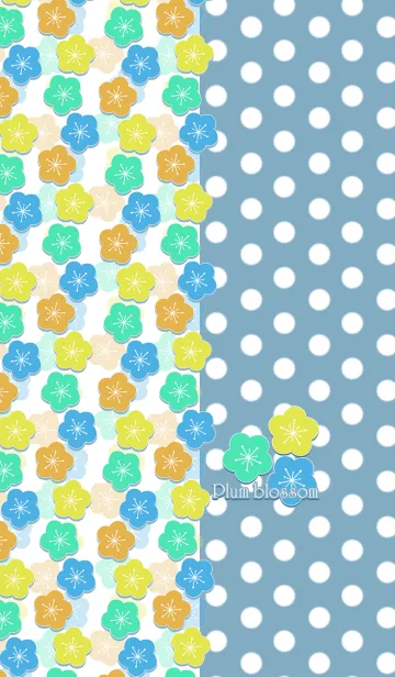 [LINE着せ替え] ポップフラワー -Light blue ＆ Yellow-の画像1