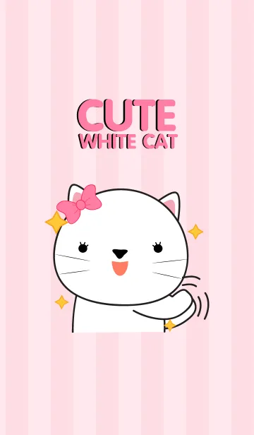 [LINE着せ替え] Cute White Cat Icon(jp)の画像1