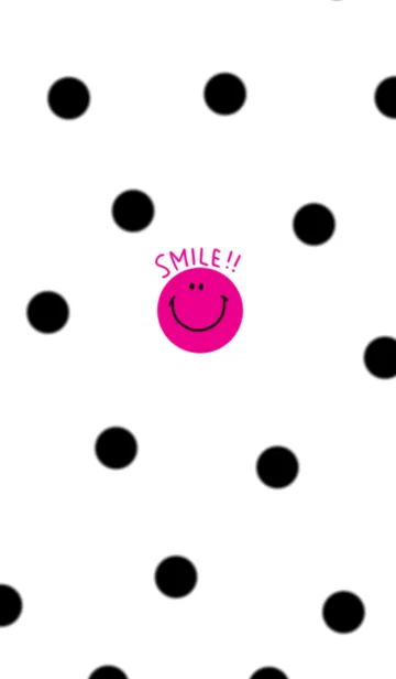 [LINE着せ替え] 水玉とSMILEピンクの画像1